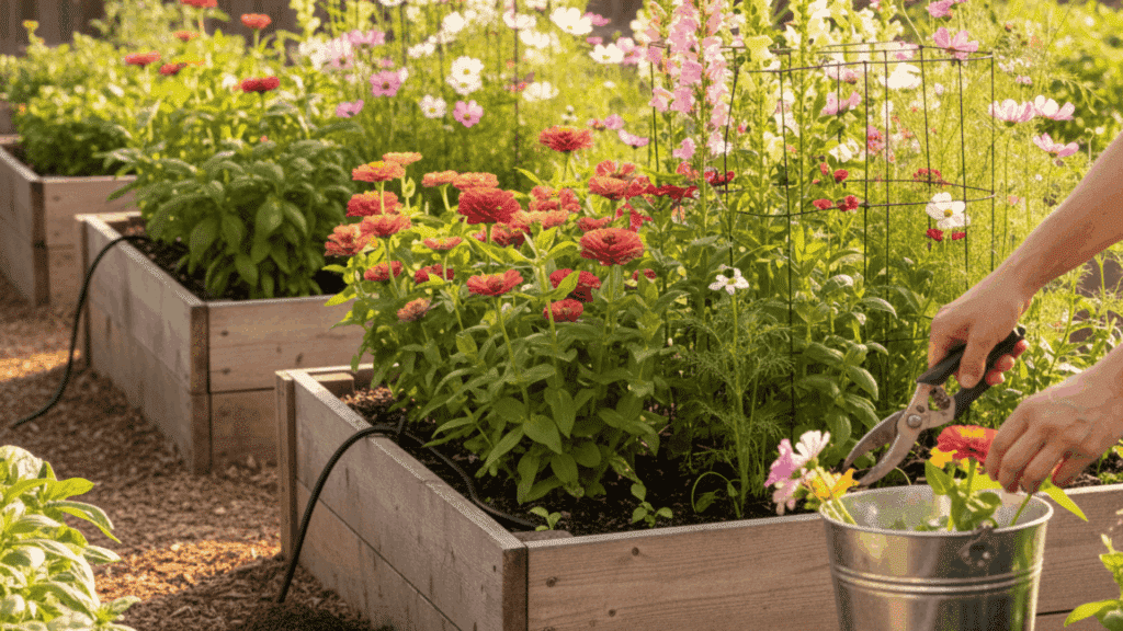 flower bed setting up