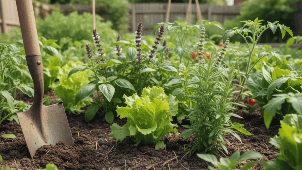 garden with loamy soil