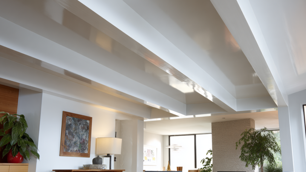 high gloss painted beams