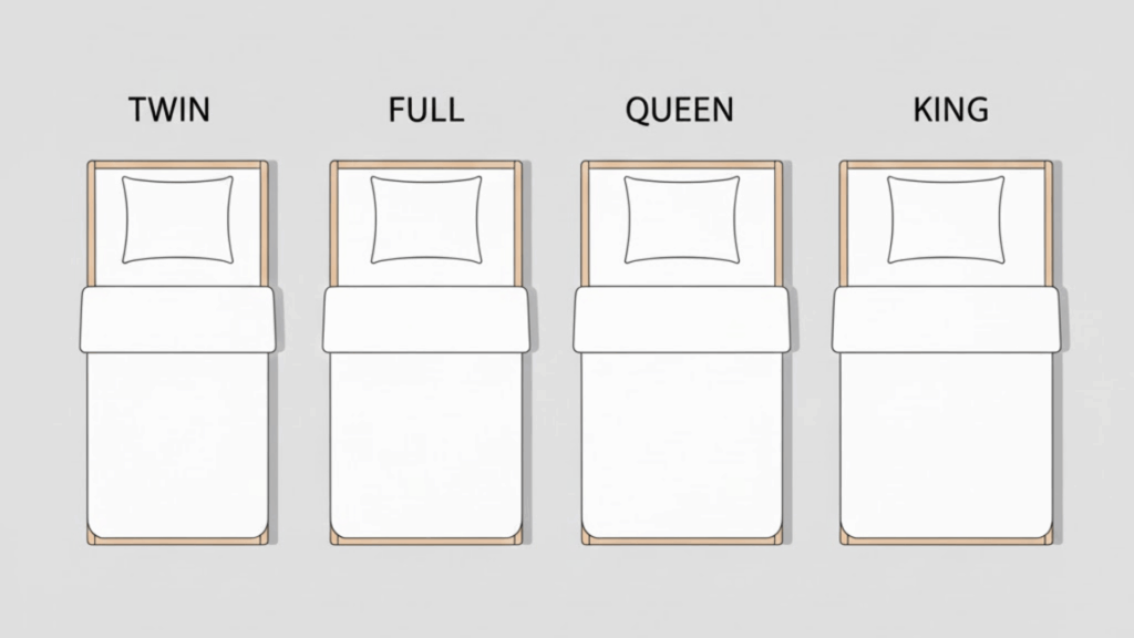how each pillow fits different bed sizes