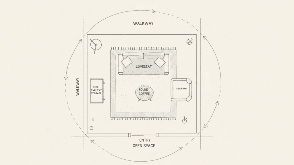 how to arrange living room furniture in small space