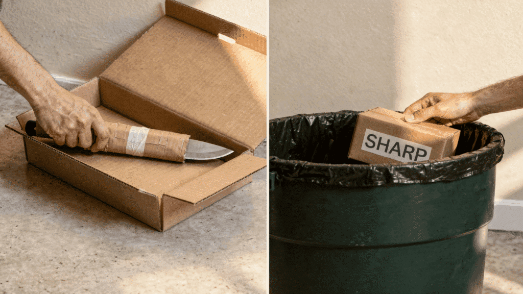 how to throw away knives properly