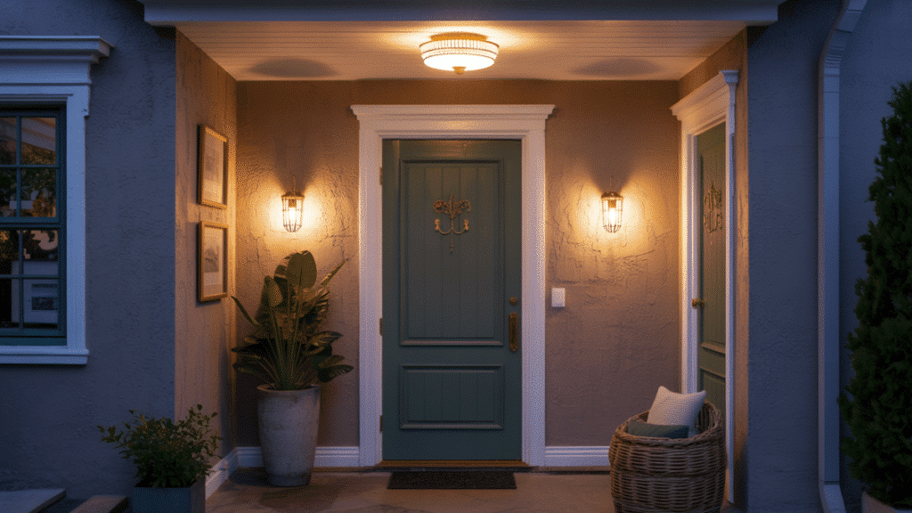 layered lighting entryway