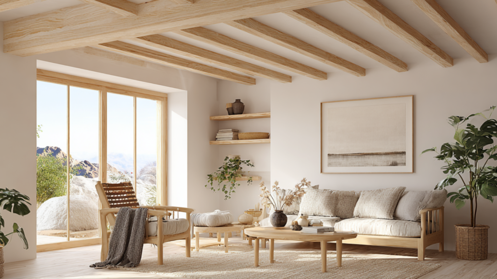 light natural beams for scandinavian style