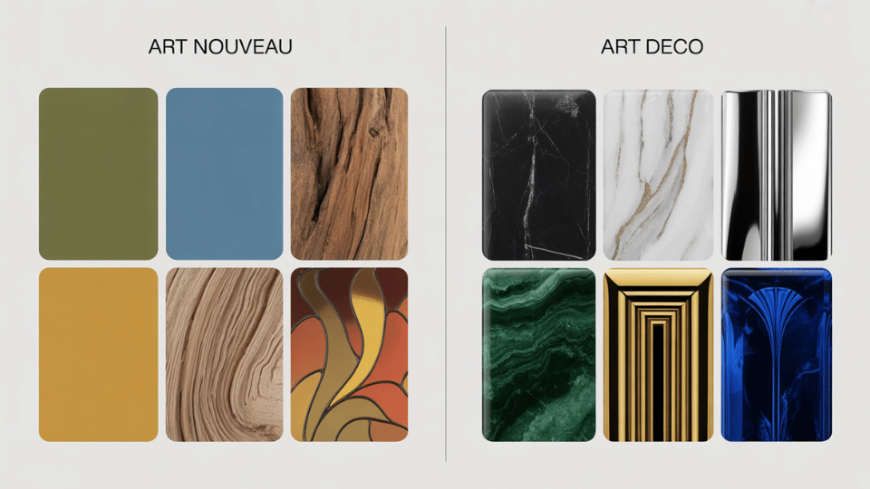 main differences between art deco and art nouveau