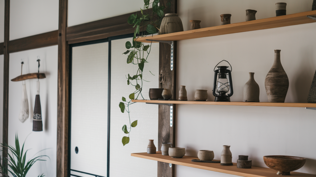 open shelving that highlights craftsmanship japanese style house