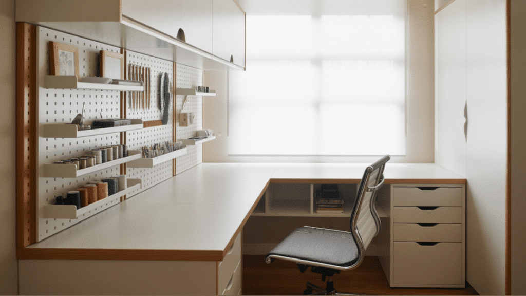 peninsula craft room layout