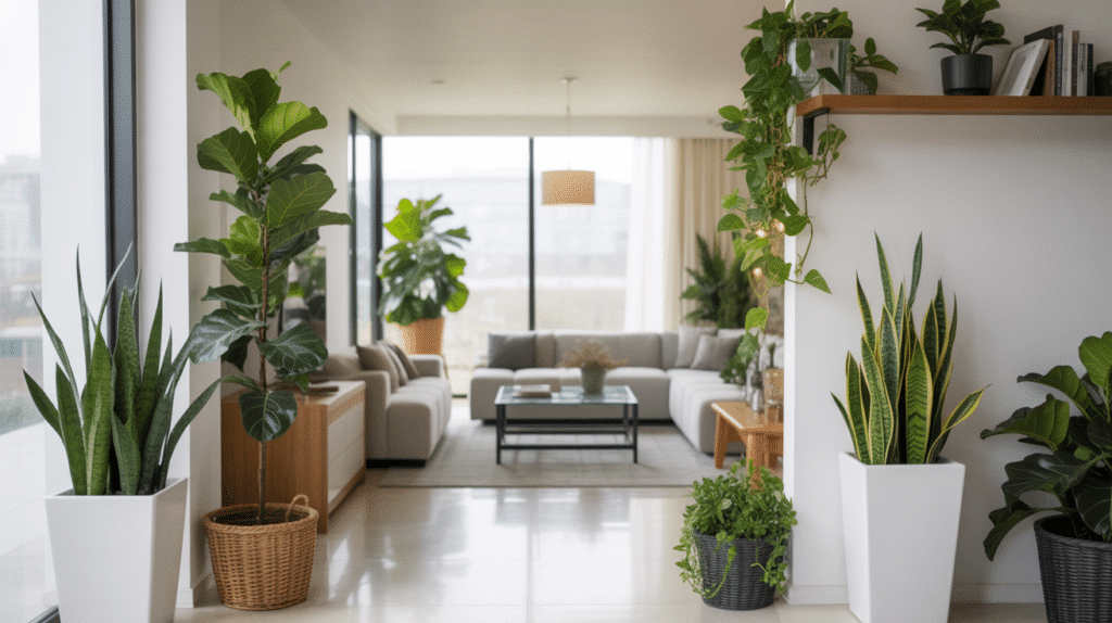 plants in living room