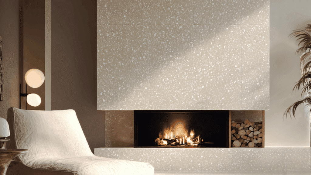 porcelain tile with metallic flecks