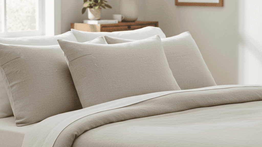 queen size pillow on bed