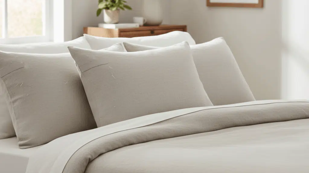 queen size pillow on bed