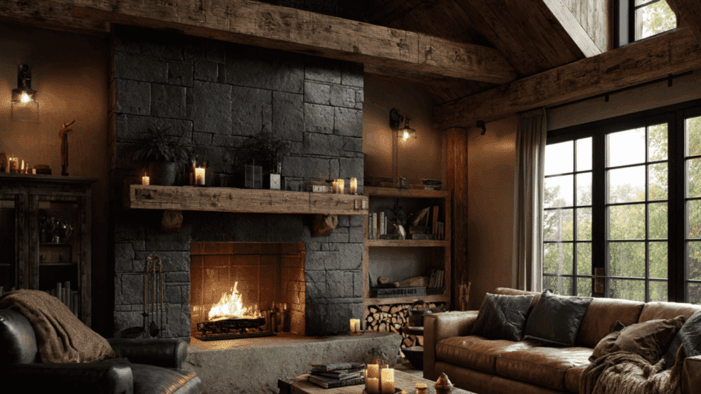 slate tile in charcoal tones