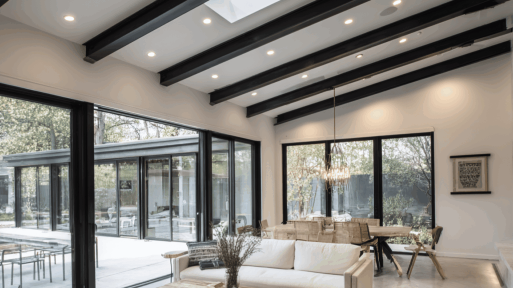 sleek metal beams
