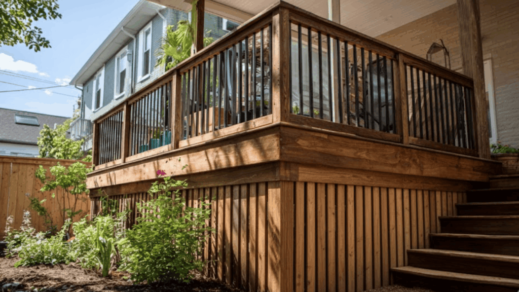 small yard vertical planks to draw the eye upward