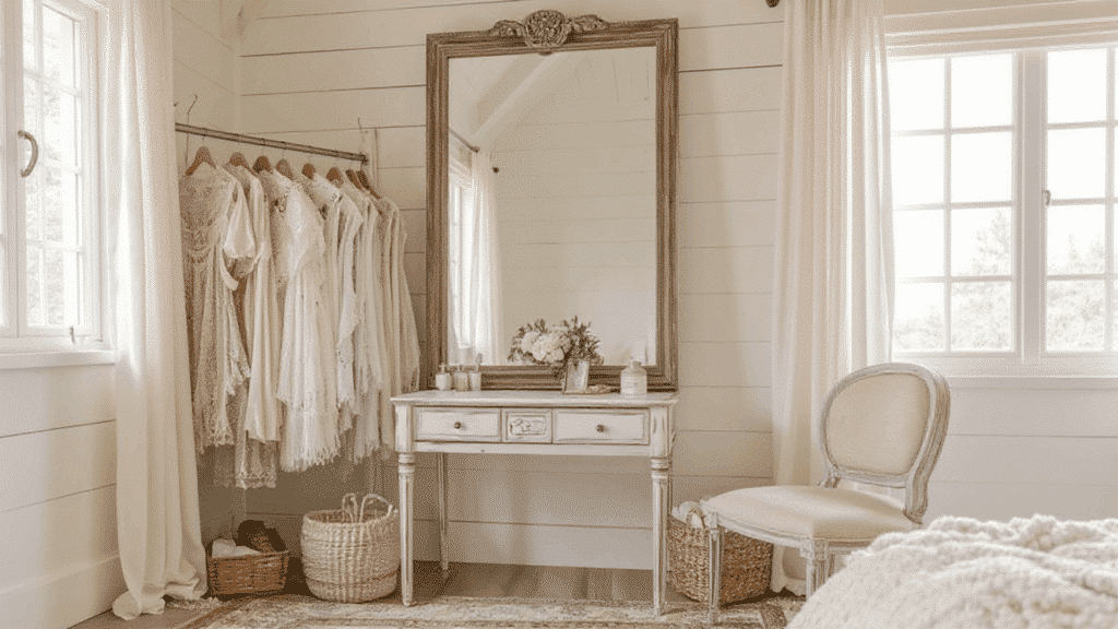 soft glam dressing room idea