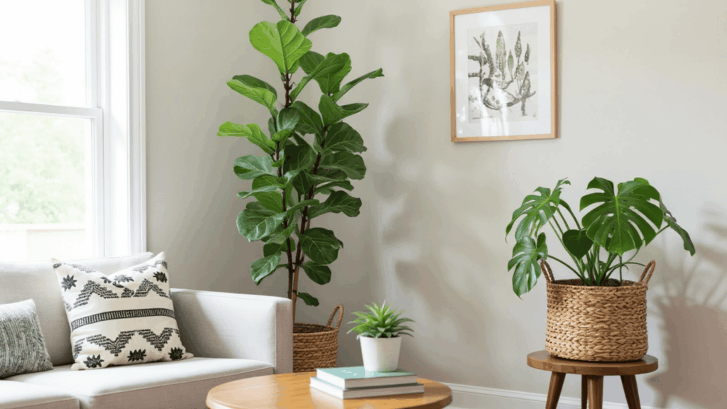 style room with indoor plants