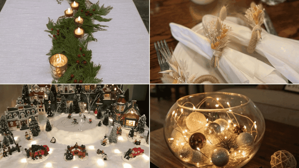 table mantel decor for christmas