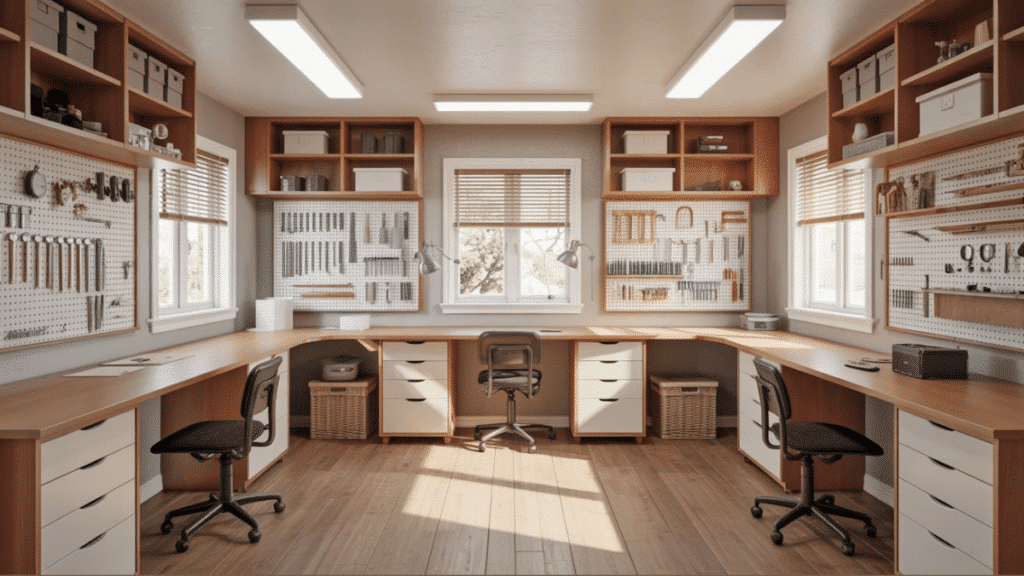 u shaped craft room layout