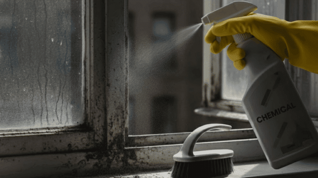 use chemical cleaners for stubborn mold