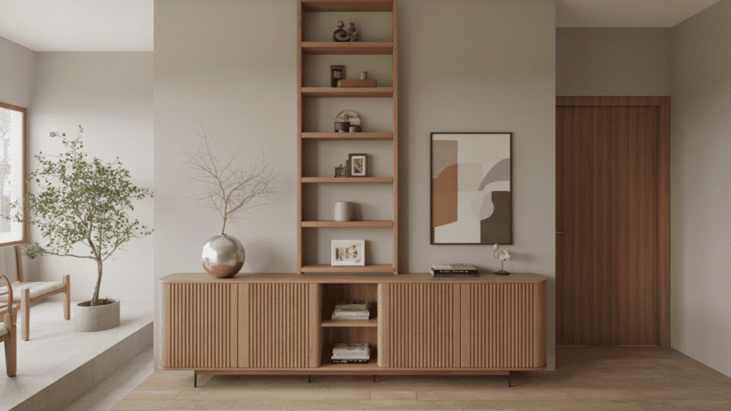 wood entryway details