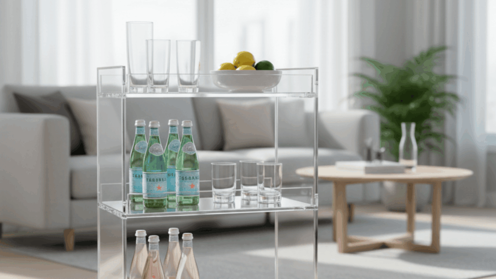 acrylic bar cart