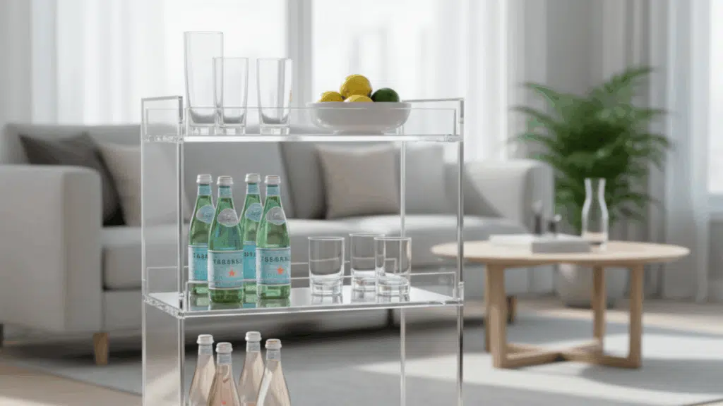 acrylic bar cart