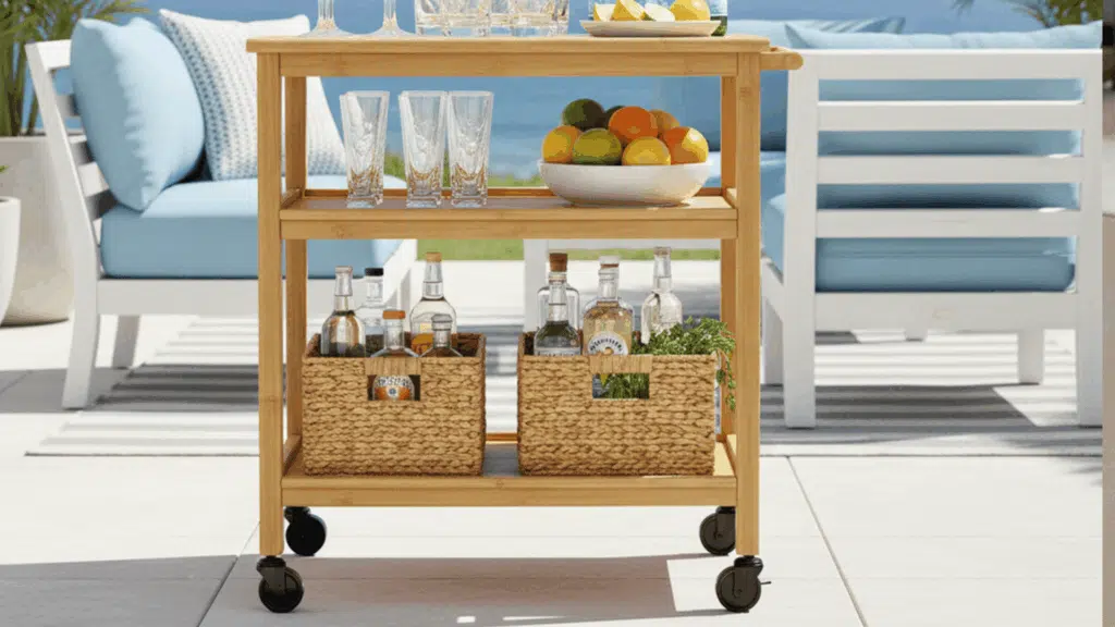 bamboo bar cart