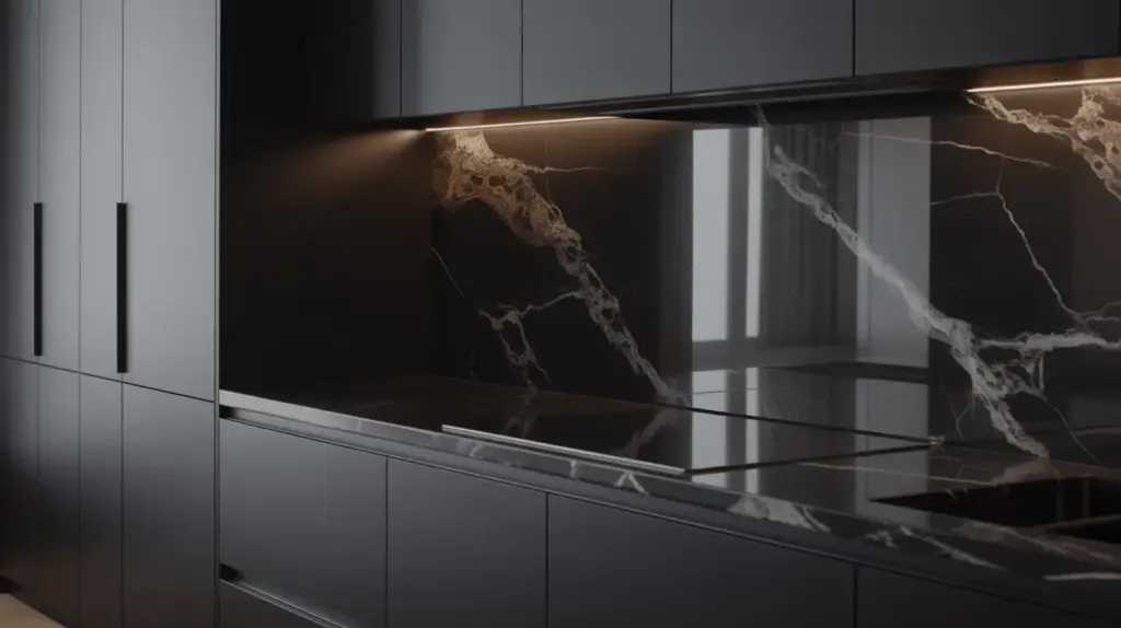 black marble countertops