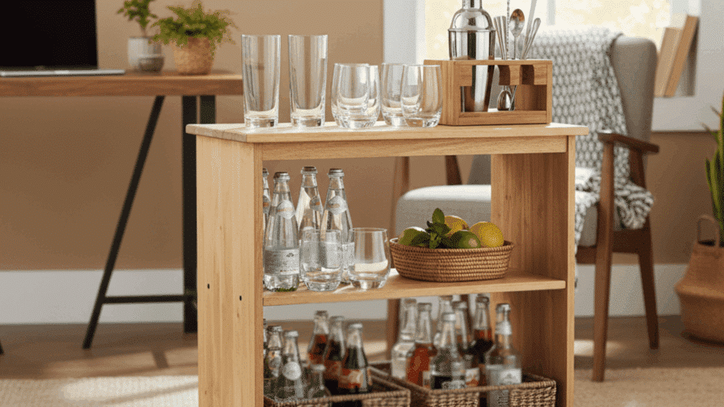 bookshelf bar cart