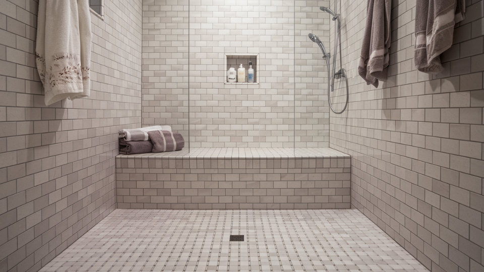 built in seating or shower bench