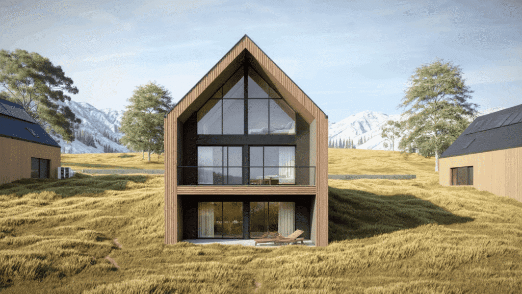 compact modern barn house