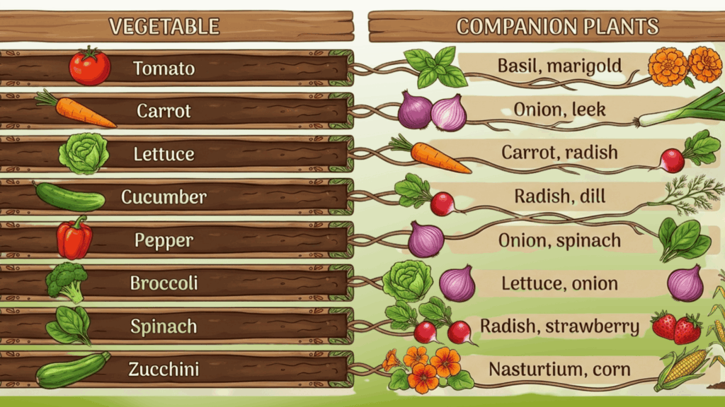 companion planting combinations for vegetables