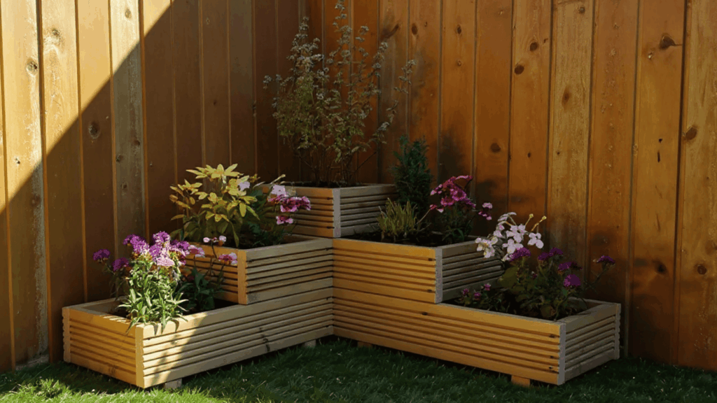 corner raised flower beds