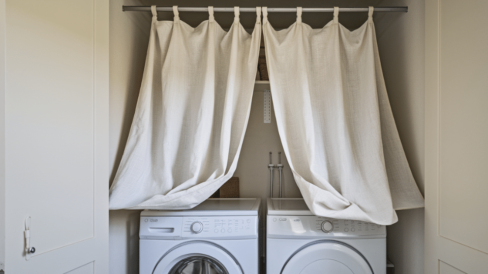 curtain closure for small laundry closet
