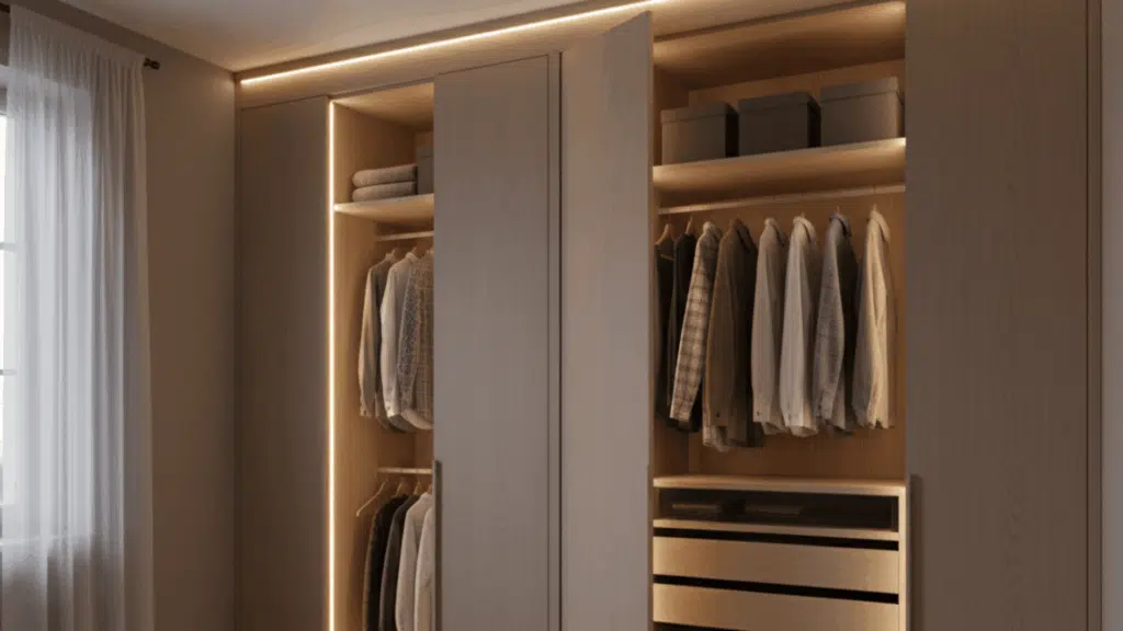 custom ceiling height led wardrobe