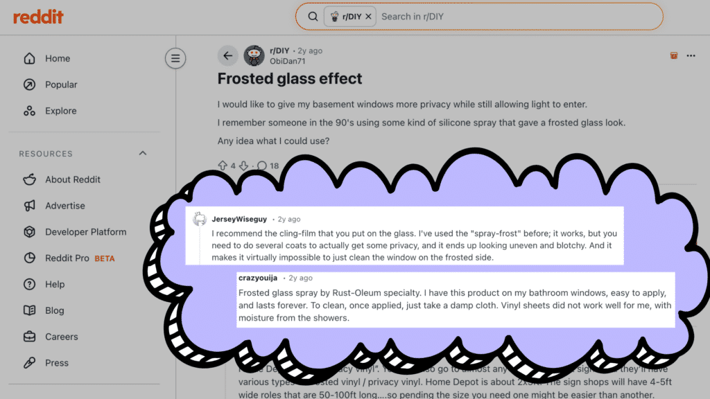 diy frosted glass reddit