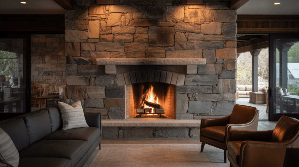 fireplace with centrepiece