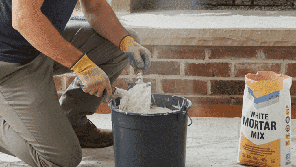 german schmear a fireplace mix the mortar correctly