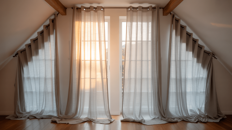 high curtain placement for sloped ceilings
