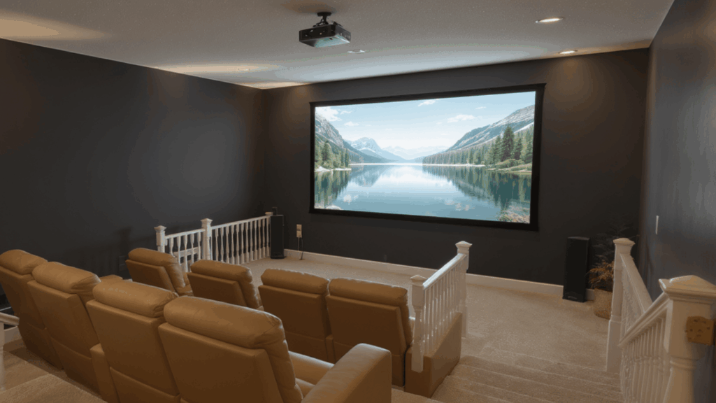home theater decor ideas tiered seating platforms