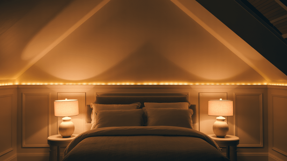 layered lighting for low ceiling bedrooms