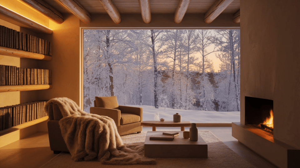 library in log cabin inspo