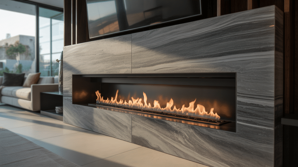 linear fireplace