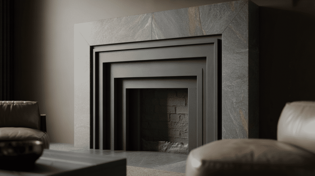 metal firebox fireplace
