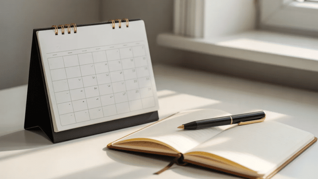modern desk calendar