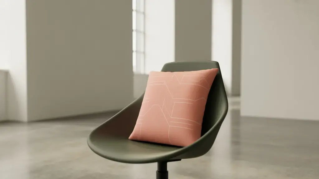 neutral chair cushion or throw