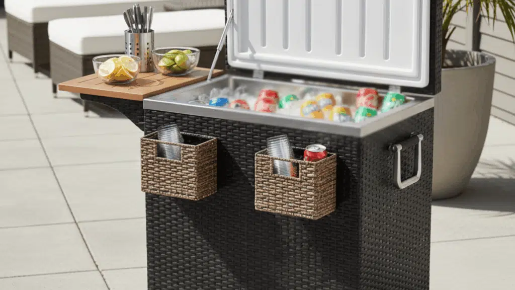 outdoor cooler bar cart