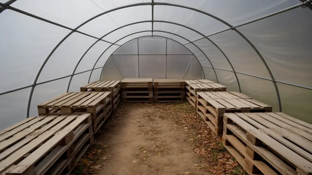 pallet wood plastic greenhouse