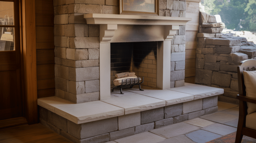 raised hearth fireplace