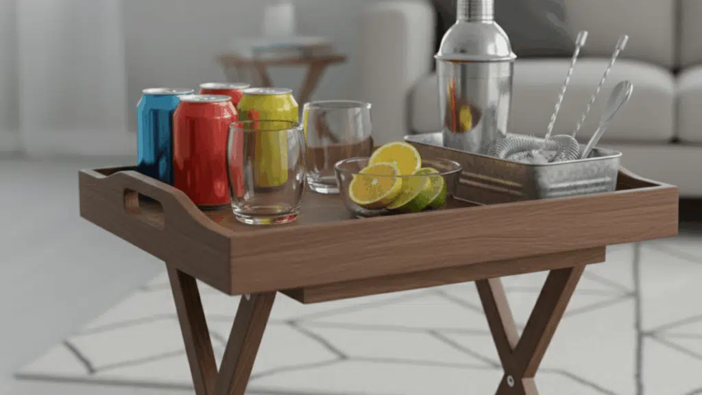 tv tray bar cart
